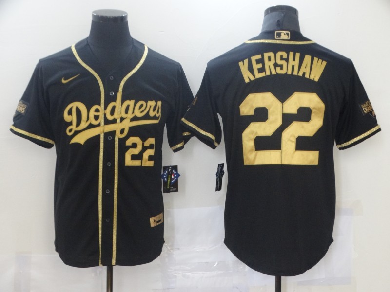 Men's Los Angeles Dodgers Clayton Kershaw #22 Black Authentic Jersey